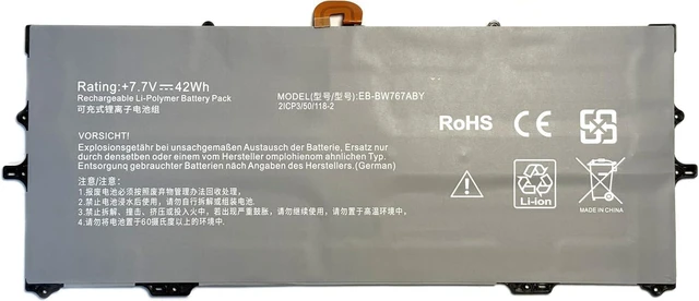 Main image of 7.7V 42Wh EB-BW767ABY DL1M909AD/X-B GH43-04964A Compatible with Samsung Galaxy Book S Flex NP767XCM-K02US K01US K01CA K02CA SM-W767