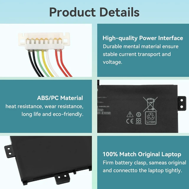 Alt view image 5 of 7 - B21N1818 Compatible for Asus VivoBook 17 S712 X712 A712 D712 F712 K712 M712 P1701 A712E A712EA A712FA D712DA D712UA X712DA X712EA X712FA X712FB X712JA S712DA S712EA S712FA S712JA S712UA