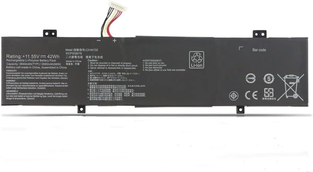 Alt view image 2 of 7 - 11.55V 42Wh/3640mAh C31N1733 Compatible for TP412FA-DB72T, TP412FA-EC011T, TP412FA-EC013T, TP412FA-EC020T,