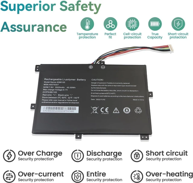 Alt view image 6 of 7 - 45Wh 4588105 Compatible for Medion Akoya S4401 S4402 S4403 S14401 S14402 S14405 S14406 Winbook CW140 2-in-1 Serie MD 61265 61394 61268 63410 61674 61267 61852 61397 61269