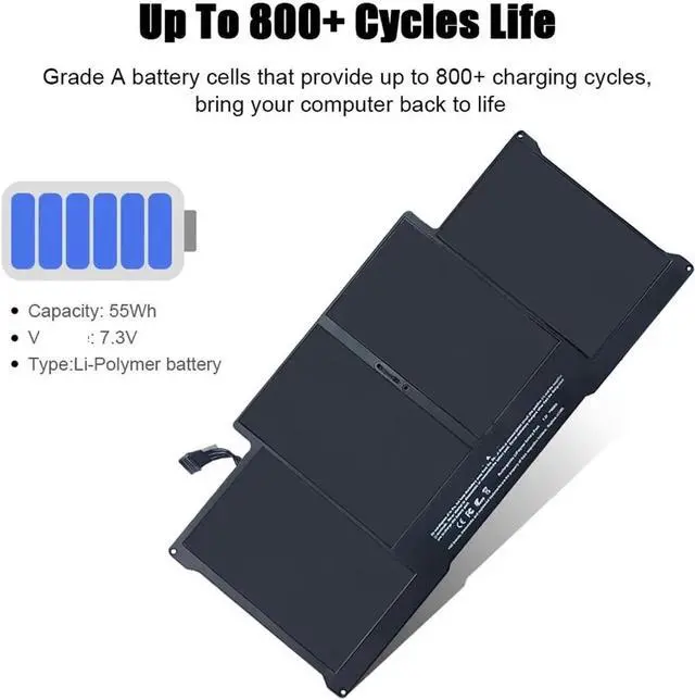 Alt view image 3 of 6 - BeNtli A1375 A1406 A1405 A1377 A1466 A1370 A1369 A1465 Laptop BatteryCompatible for Apple MacBook Air 11 13 Inch(Air-A1465)