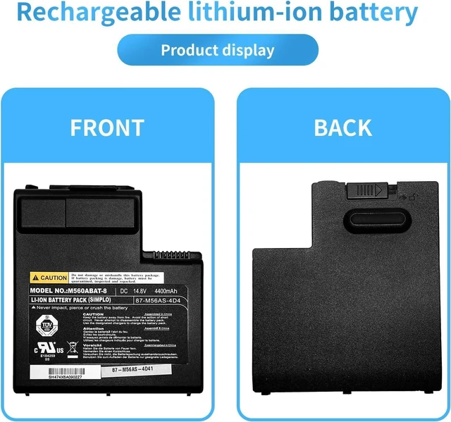 Alt view image 5 of 7 - 87-M56AS-4D4 M560ABAT-8 Compatible with CLEVO M570TU M560(14.8V 4400mAh)