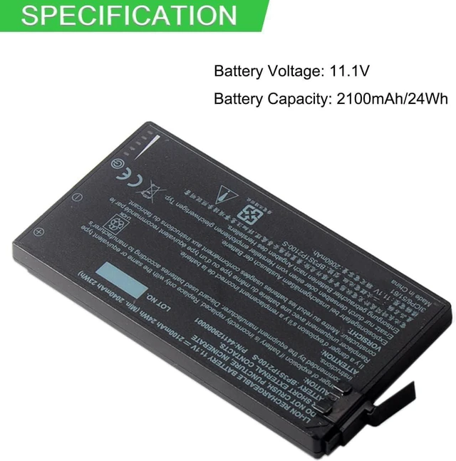 Alt view image 3 of 7 - 11.1V 2100mAh 24Wh BP3S1P2100-S Compatible for Getac V110 Tablet BP3S1P2100 441129000001 3ICP6/51/61 Series