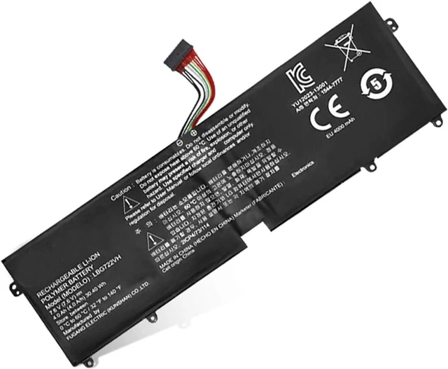 Main image of LBP7221E LBG722VH LBM722YE EAC62718304 Compatible for LG Gram 13Z940 13ZD940 14Z950 14Z950-A 14Z960 15Z960 15Z975 15ZD975 Series(7.6V 30.4Wh 4000mAh)