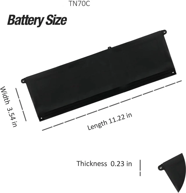 Alt view image 7 of 7 - 64Wh TN70C Batería de Repuesto para computadora portátil Compatible for Dell Latitude 3320 3330 3420 3430 3520 3530 3445 5430 Chromebook Inspiron 14 Plus 7420 7430 7440 3510 3511 3515 3521