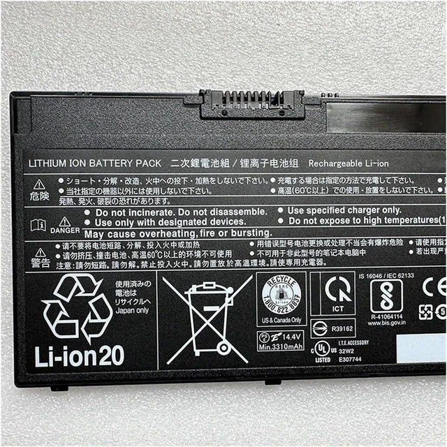 Alt view image 4 of 6 - 50Wh FPB0338S FPCBP531 Laptop Battery - Compatible for Fujitsu LifeBook U747 U748 U757 U758 T937 T938 E548 E558 FPCBP529 FMVNBP247 NBP248 Replacement Battery