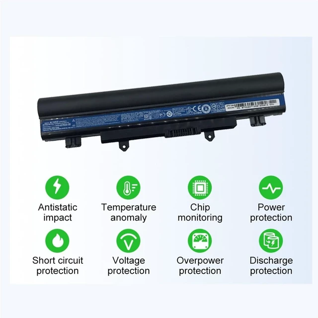 Alt view image 3 of 6 - 11.1V 5200mAh AL14A32 Laptop BatteryCompatible for ACERfor Aspire E14 E15 E5-421 E14 E15(Thick 5200mah)