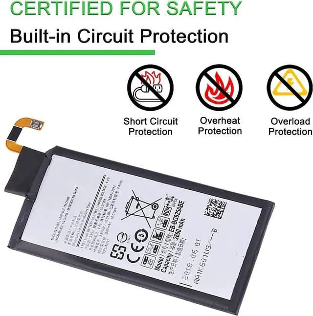 Alt view image 4 of 5 - 4.4V 2600mAh EB-BG925ABE Batería portátil Compatible con Galaxy S6 Edge G9250 G925F G925FQ G925S S6Edge G925A G925V