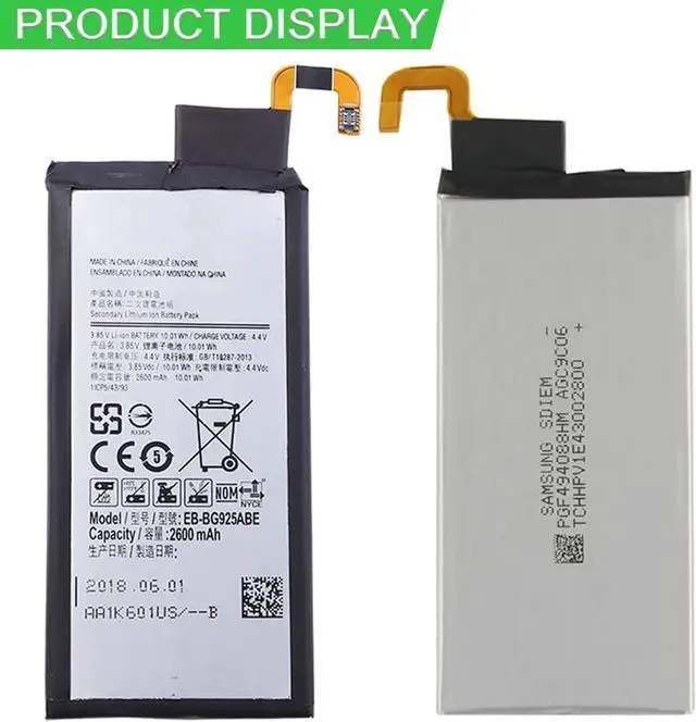 Alt view image 5 of 5 - 4.4V 2600mAh EB-BG925ABE Batería portátil Compatible con Galaxy S6 Edge G9250 G925F G925FQ G925S S6Edge G925A G925V