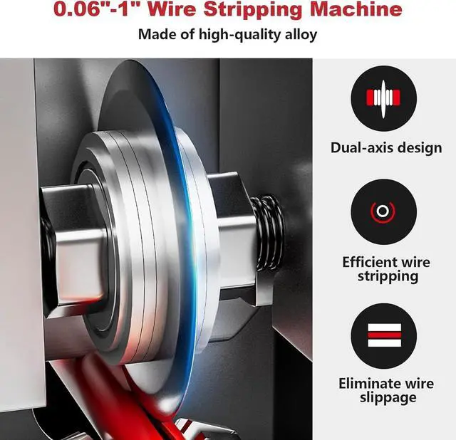 Alt view image 2 of 7 - Manual Wire Stripping Machine Gauge Wire 0.06-1 inches,Scrapping Copper Wire Peeler Machine,Drill Powered Hand Crank Wire Stripper Tool for Scrap Copper Recycling