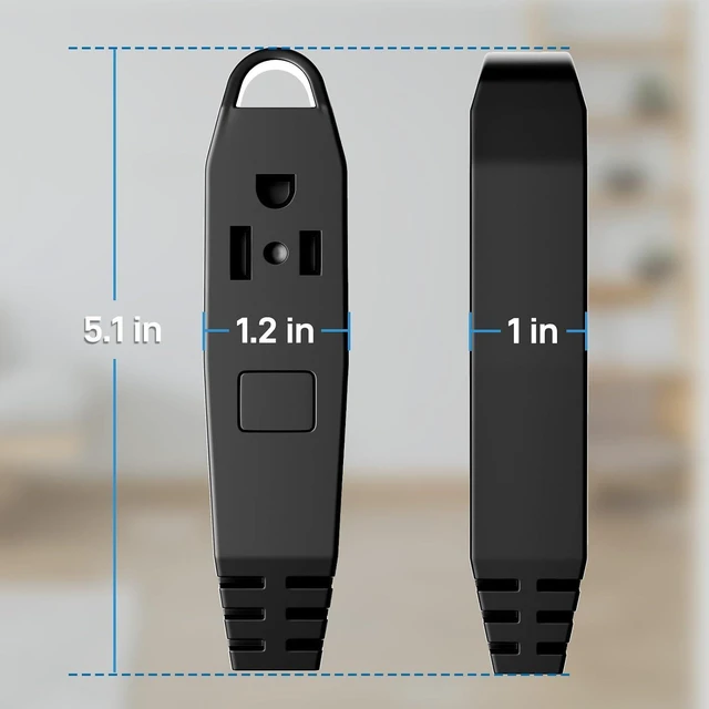 Alt view image 7 of 7 - 50-Feet 3 Outlet Extension Cord, Kasonic UL Listed, 16/3 SJTW 3-Wire Grounded, 13 Amp 125 V 1625 Watts, Multi-Outlet Indoor/Outdoor Use, Black
