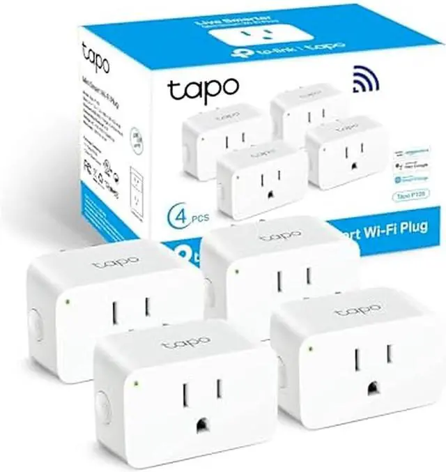 Main image of TP-Link Tapo Smart Plug Mini 15A, Smart Home Wi-Fi Plug, Super Easy Setup, Compatible with Alexa & Google Home, No Hub Required, UL Certified, 2.4G WiFi Only, White, Tapo P105(4-Pack)