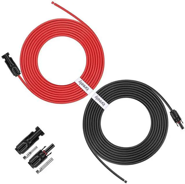 Main image of iGreely 20 Feet 10AWG Solar Extension Cable with Female and Male Connector Solar Panel Wire Adapter (20FT Red + 20FT Black)