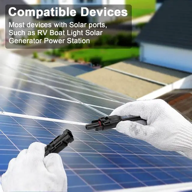 Alt view image 7 of 7 - iGreely 20 Feet 10AWG Solar Extension Cable with Female and Male Connector Solar Panel Wire Adapter (20FT Red + 20FT Black)