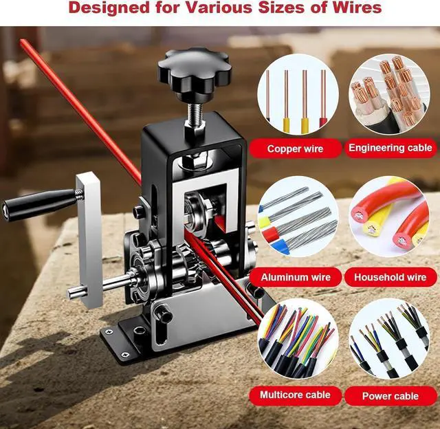 Alt view image 7 of 7 - Manual Wire Stripping Machine Gauge Wire 0.06-1 inches,Scrapping Copper Wire Peeler Machine,Drill Powered Hand Crank Wire Stripper Tool for Scrap Copper Recycling