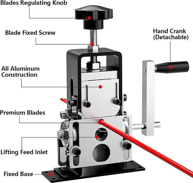 Alt view image 5 of 7 - Manual Wire Stripping Machine Gauge Wire 0.06-1 inches,Scrapping Copper Wire Peeler Machine,Drill Powered Hand Crank Wire Stripper Tool for Scrap Copper Recycling