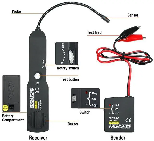 Alt view image 3 of 7 - allsun em415Pro Circuit Break Short Auto Finder Cable Wire Breaker Tracker DC Under 42V,12V Battery Diagnostics Wire Tracking