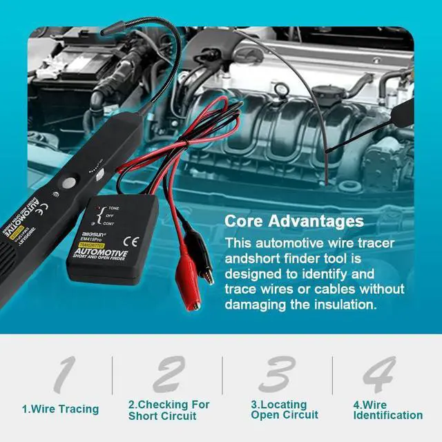 Alt view image 4 of 7 - allsun em415Pro Circuit Break Short Auto Finder Cable Wire Breaker Tracker DC Under 42V,12V Battery Diagnostics Wire Tracking