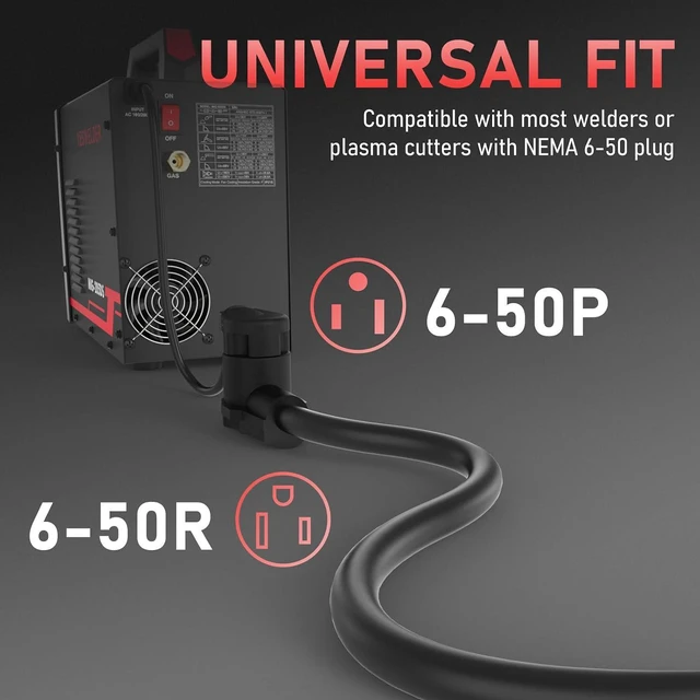 Alt view image 5 of 7 - YESWELDER 40ft 220 Volt Welder Extension Cord 8 AWG Power Extension for Welding Machines