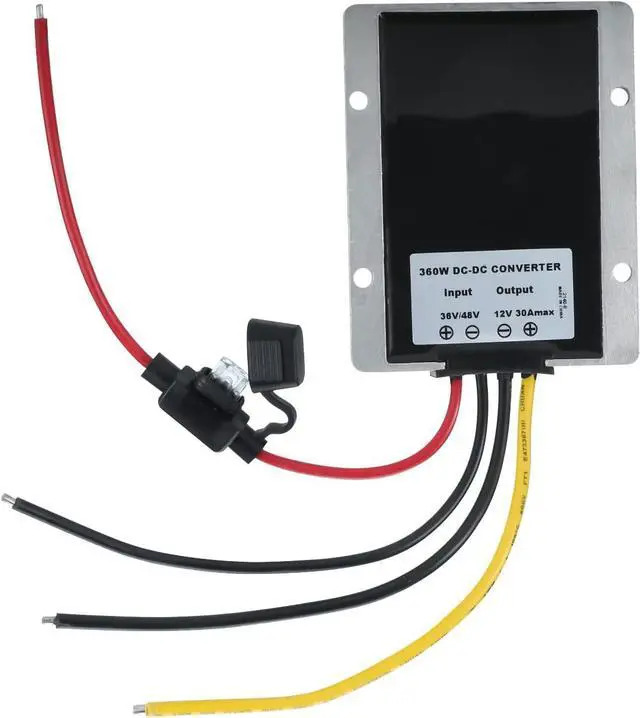 Alt view image 2 of 5 - 48V 36V to 12V Step Down Transformer 360W 30A DC Voltage Converter with Fuse Waterproof Voltage Reducer Regulator for Truck Vehicle Car Boat Solar System