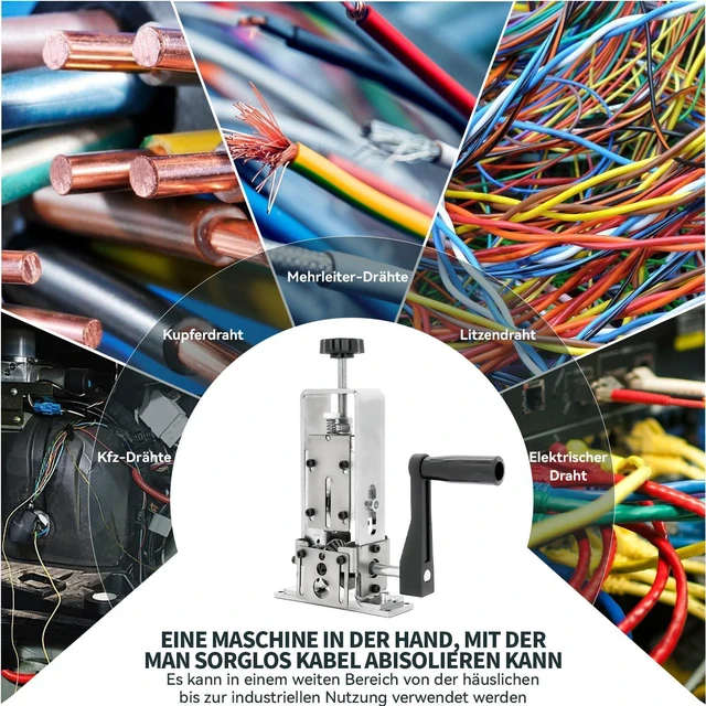 Alt view image 5 of 6 - Wire Stripper 1-25mm Tool Wire Stripper Machine for Hand Crank or Drill Powered Manual Can be Fixed or Removed Cable Stripper for Copper Scrap Recycling?Silver?