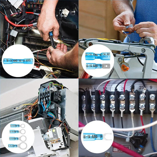 Alt view image 7 of 7 - Kuject 450PCS Heat Shrink Wire Connectors, Multipurpose Waterproof Electrical Wire Terminals kit, Insulated Crimp Connectors Ring Fork Spade Butt Splices for Automotive Marine Boat Truck