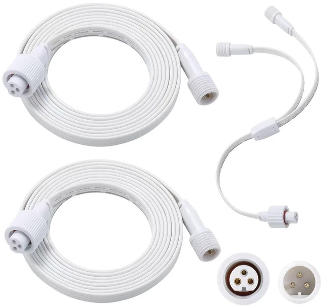 Main image of Permanent Outdoor Lights Extension Cable for Govee,Waterproof Extension Cord Compatible with Govee 3Pin and Y-Shaped Extension Cord (2PACK 6.2FT Extension Cable with Y-Splitter)
