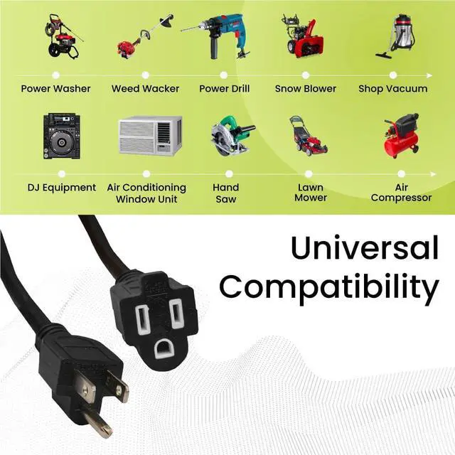 Alt view image 3 of 7 - Perfpower Go Green 14/3 SJT W-A Extension Cord, 50-Feet, Black