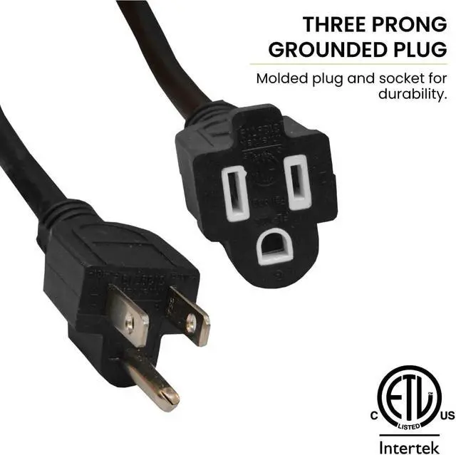 Alt view image 4 of 7 - Perfpower Go Green 14/3 SJT W-A Extension Cord, 50-Feet, Black