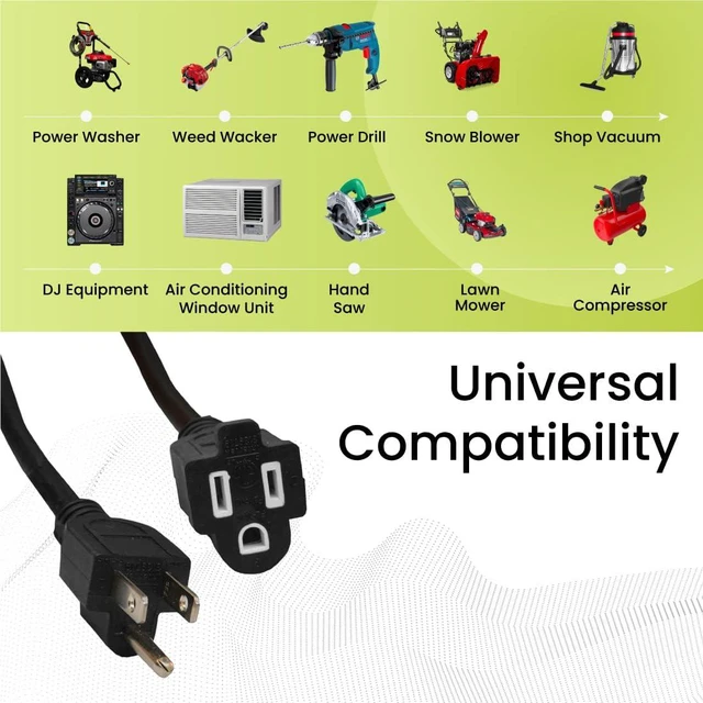 Alt view image 3 of 7 - Perfpower Go Green 14/3 SJT W-A Extension Cord, 50-Feet, Black