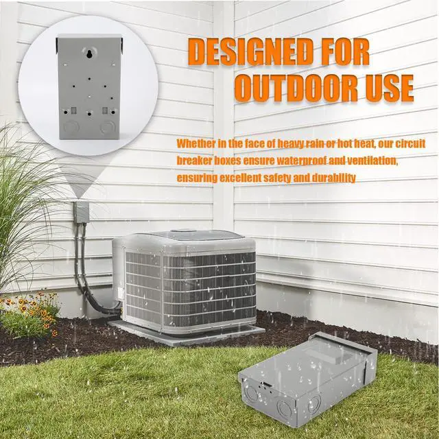 Alt view image 5 of 6 - 60 Amp AC Disconnect Metal Box, 240V Pull Out AC Disconnect Switch, 60A 2 Pole 3 Wire 1 Phase 240 VAC, Non-Fused for Home and Light Commercial Air Conditioning, Near Condensing Unit