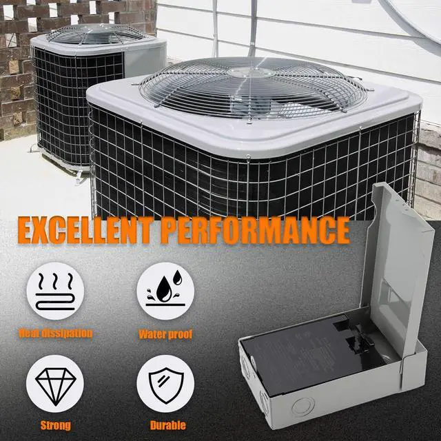 Alt view image 6 of 6 - 60 Amp AC Disconnect Metal Box, 240V Pull Out AC Disconnect Switch, 60A 2 Pole 3 Wire 1 Phase 240 VAC, Non-Fused for Home and Light Commercial Air Conditioning, Near Condensing Unit