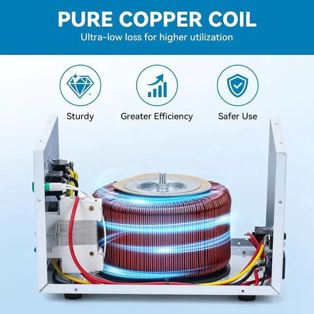 Alt view image 6 of 7 - 3000W Voltage Converter Transformer Step Up 110V/120V to 220V/240V or Step Down 220V to 110V AC Power Converte