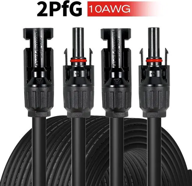 Alt view image 3 of 5 - 10AWG Solar Extension Cable, 10 Gauge Wire, 100 Feet Solar Connectors Panel Wire with Adapter Tool Kit (Balck 100 Feet)