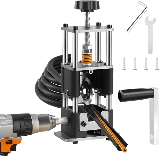 Main image of Wire Stripper Machine,Drill Powered Wire Stripping Machine 0.03-1 Inch Wire Stripping Machine with Hand Crank,Portable Steel Frame Drill Powered Stripping Tool for Scrap Copper Wire Cable Recycling