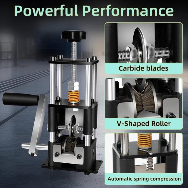 Alt view image 2 of 7 - Wire Stripper Machine,Drill Powered Wire Stripping Machine 0.03-1 Inch Wire Stripping Machine with Hand Crank,Portable Steel Frame Drill Powered Stripping Tool for Scrap Copper Wire Cable Recycling