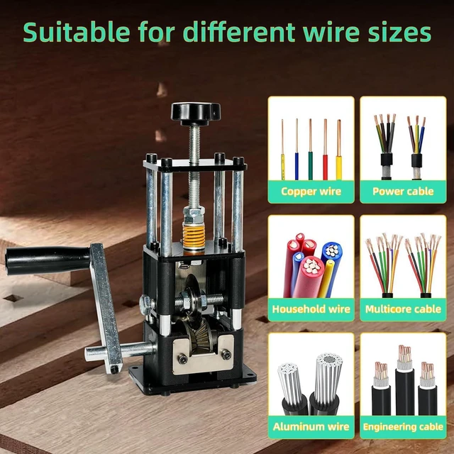 Alt view image 3 of 7 - Wire Stripper Machine,Drill Powered Wire Stripping Machine 0.03-1 Inch Wire Stripping Machine with Hand Crank,Portable Steel Frame Drill Powered Stripping Tool for Scrap Copper Wire Cable Recycling
