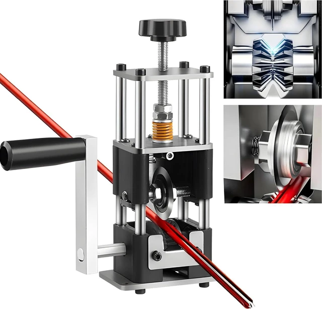 Alt view image 6 of 7 - Wire Stripper Machine,Drill Powered Wire Stripping Machine 0.03-1 Inch Wire Stripping Machine with Hand Crank,Portable Steel Frame Drill Powered Stripping Tool for Scrap Copper Wire Cable Recycling