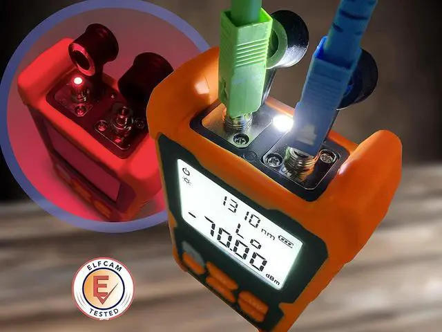 Alt view image 4 of 6 - Elfcam® - Portable Optical Multimeter E-200, Mini Optical Fiber Power Meter with VFL, Test Range: -70 dBm to +6 dBm