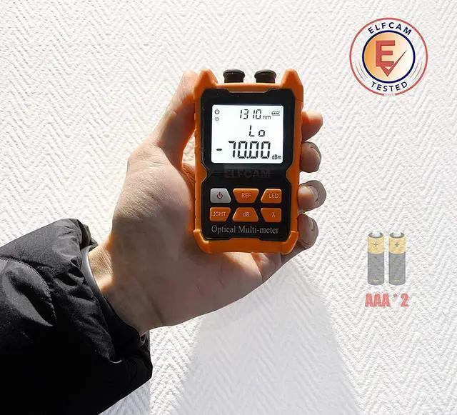 Alt view image 6 of 6 - Elfcam® - Portable Optical Multimeter E-200, Mini Optical Fiber Power Meter with VFL, Test Range: -70 dBm to +6 dBm