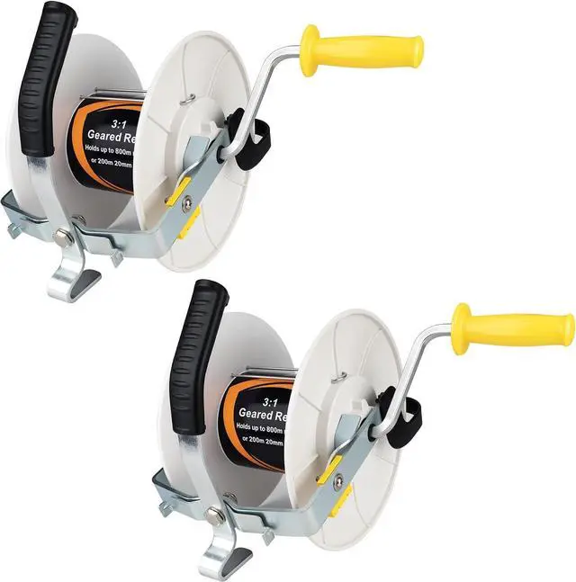 Main image of Electric Fence Reel 3:1 Geared Electric Fencing Standard Reels with Crank Geared Polywire Reel Stabilizer 2 Pack