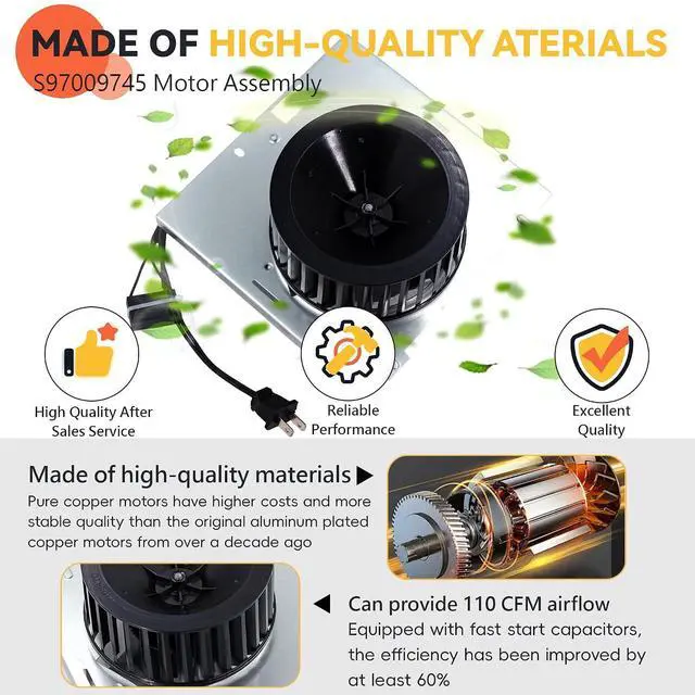 Alt view image 3 of 6 - S97009745 Bathroom Fan Motor Assembly Compatible with NuTone Models 676, 684N Exhaust Fans, 684, 684-A, 684F-A, 684-B, F684, 684N,676-S, HD80L, HD80, 671A, 708-B, 648N-B for broan Bathroom Fan