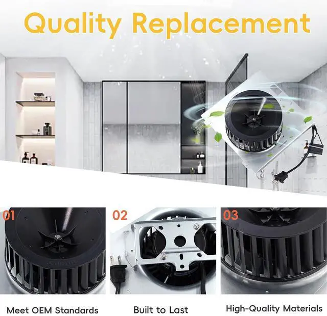 Alt view image 4 of 6 - S97009745 Bathroom Fan Motor Assembly Compatible with NuTone Models 676, 684N Exhaust Fans, 684, 684-A, 684F-A, 684-B, F684, 684N,676-S, HD80L, HD80, 671A, 708-B, 648N-B for broan Bathroom Fan
