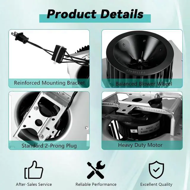 Alt view image 3 of 7 - S97009745 Bathroom Exhaust Fan Motor Compatible with Broan NuTone Bathroom Fans - Fits 696N 696N-R01 696N-R02 684 684-A 684F-A 684-B 676 676-I HD80L HD80-90 CFM Exhaust Replacement, 120V