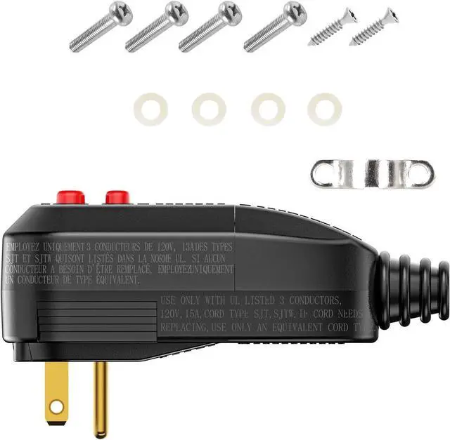 Alt view image 7 of 7 - GFCI Replacement Plug Assembly 15 Amp 3 Prongs, Ground Fault Circuit Interrupter Safety Plug for Power Pressure Washer, Hot Tub, Air Conditioner, Hair Dryer