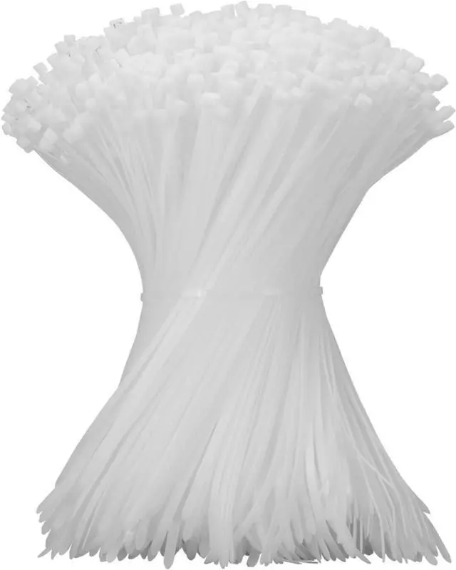 Main image of Armpow 12 Inch Zip Ties White 1000 PCS, 50 Lbs- Heavy Duty Tensile Strength, Nylon PA66 UV Resistant Cable Ties for Indoor and Outdoor Use - Ideal for object bundling and fastening