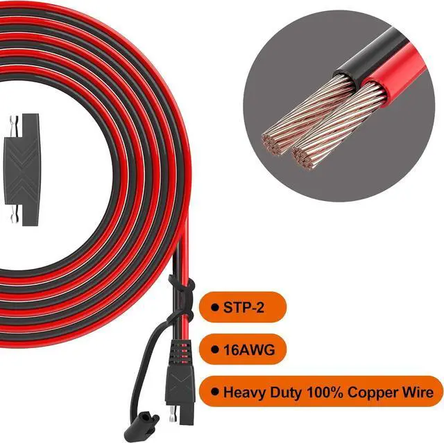 Alt view image 4 of 7 - OYMSAE 25Feet SAE Extension Cable Quick Disconnect Connector 16AWG for Automotive, Solar Panel, Charging Adapter (25FT)