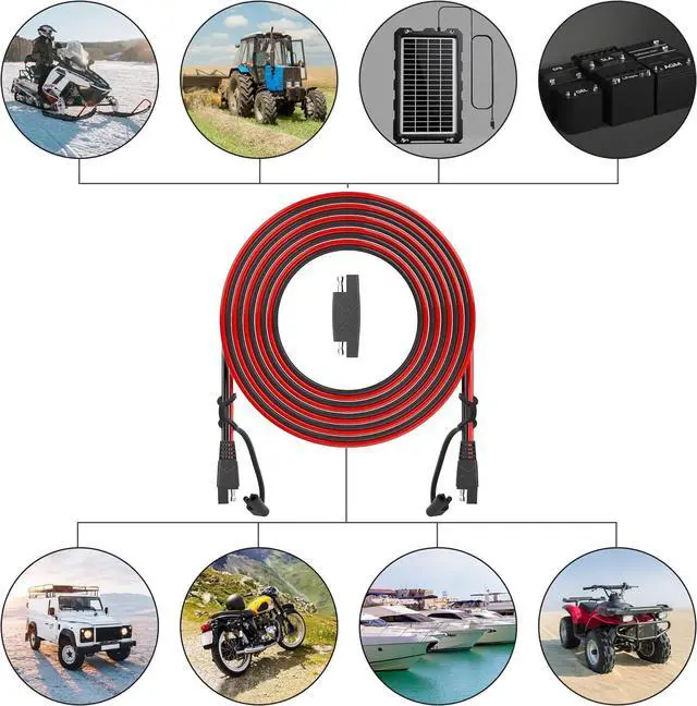 Alt view image 6 of 7 - OYMSAE 25Feet SAE Extension Cable Quick Disconnect Connector 16AWG for Automotive, Solar Panel, Charging Adapter (25FT)