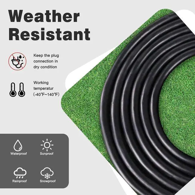 Alt view image 7 of 7 - 3FT 2 Pack 12 Gauge 3 Outlet Outdoor Extension Cord 12/3 Heavy Duty SJTW Power Cord Splitter 3 Way Waterproof Power Cable 3 Prong Grounded with Light 12AWG 15Amp 1875W ETL Listed