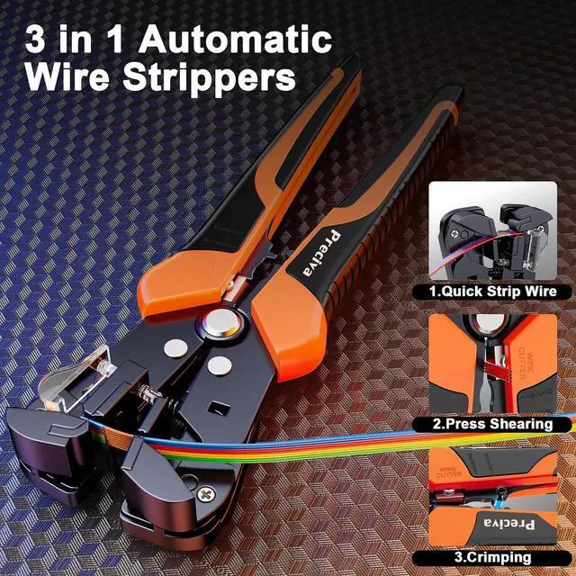 Alt view image 5 of 7 - Preciva 3-in-1 Insulated Terminal Crimping Tool with Wire Stripper,Color-Coded Jaws for 0.5-6mm² (20-10 AWG) Electrical Connectors, Ergonomic Handheld Pliers for Automotive & DIY Wiring